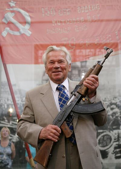 MOSCOW, RUSSIA - JULY 6:  87-year-old Russian weapon designer Mikhail Kalashnikov, inventor of the world famous AK-47 assault rifle, attends a ceremony to celebrate the rifle's 60th anniversary on July 6, 2007 in Moscow, Russia. President Putin hailed the AK-47 automatic rifle yesterday as a symbol of Russia's "creative genius" as well as calling for a battle against makers of counterfeit AK-47s, which deprives Russia of an estimated two billion dollars (1.47 billion euros) each year.  (Photo by Dima Korotayev/Epsilon/Getty Images)