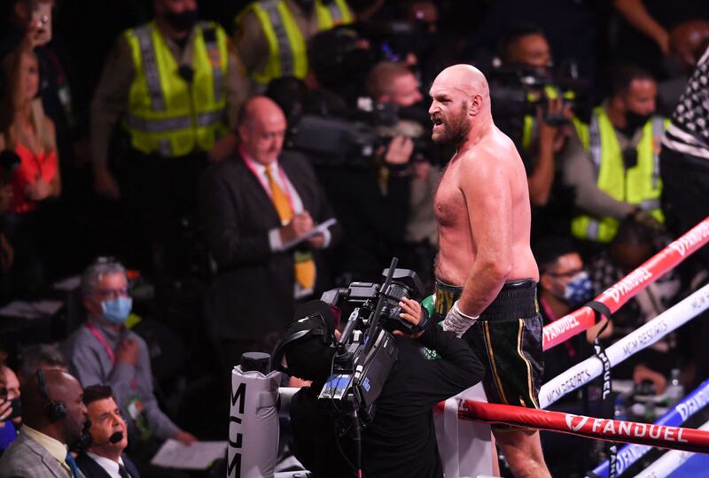 WBC heavyweight champion Tyson Fury after his victory against US challenger Deontay Wilder in the 11th round. AFP