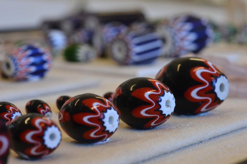 Venetian glass beads at the 1911-established company Ercole Moretti. AFP