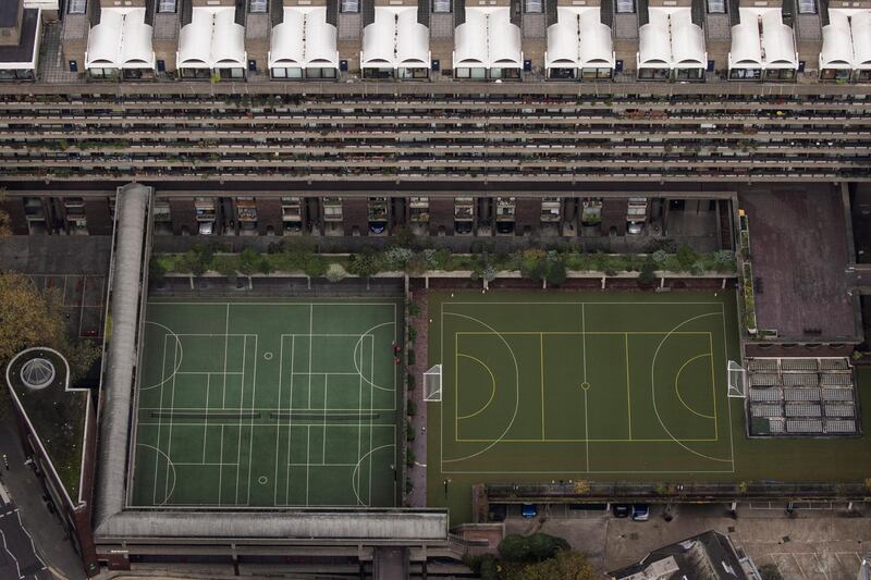 Sports pitches near the Barbican. Getty Images