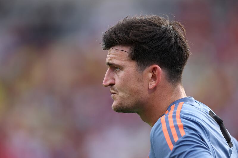 Manchester United captain Harry Maguire during training. Reuters