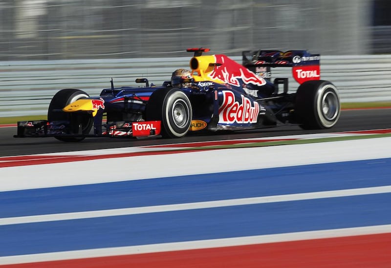 Red Bull Formula One driver Sebastian Vettel of Germany drives during the third practice session of the US F1 Grand Prix at the Circuit of the Americas in Austin, Texas November 17, 2012.  REUTERS/Robert Galbraith