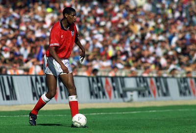 Football - 1992 Friendly - England v Brazil - Wembley Stadium - London - 17/5/92 
Carlton Palmer - England in action 
Mandatory Credit: Action Images / Sporting Pictures / Nick Kidd 
CONTRACT CLIENTS PLEASE NOTE: ADDITIONAL FEES MAY APPLY - PLEASE CONTACT YOUR ACCOUNT MANAGER