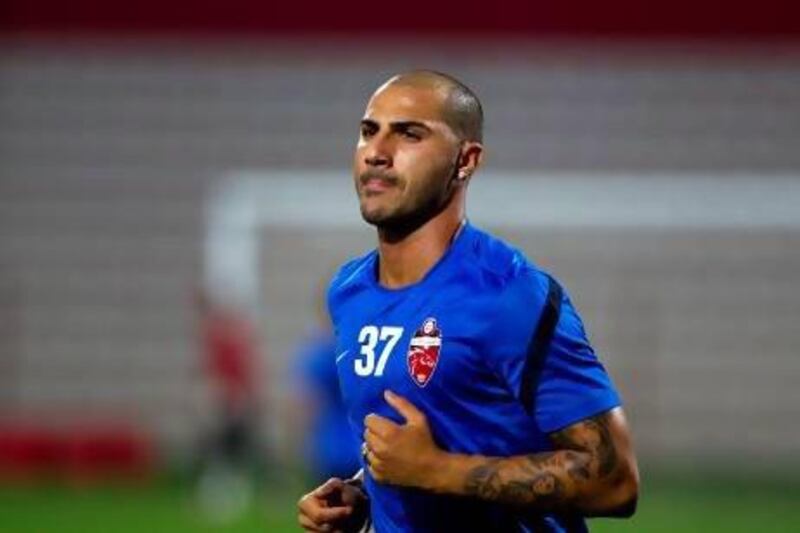 Ricardo Quaresma took the field immediately at the Rashid Stadium to warm up in Dubai after his unveiling. Christopher Pike / The National
