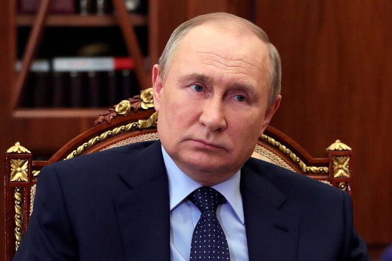 Russian President Vladimir Putin at the Kremlin in Moscow on Friday.  AP