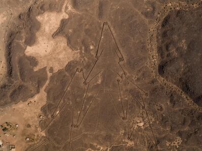 Saudi artist Moath Alofi photographed geoglyphs believed to have been made 2,000 years ago by the Thamud tribe. Misk Art Institute