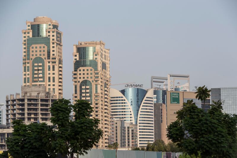 The skyline of Barsha Heights, formerly known as Tecom, after the company that built the development.

