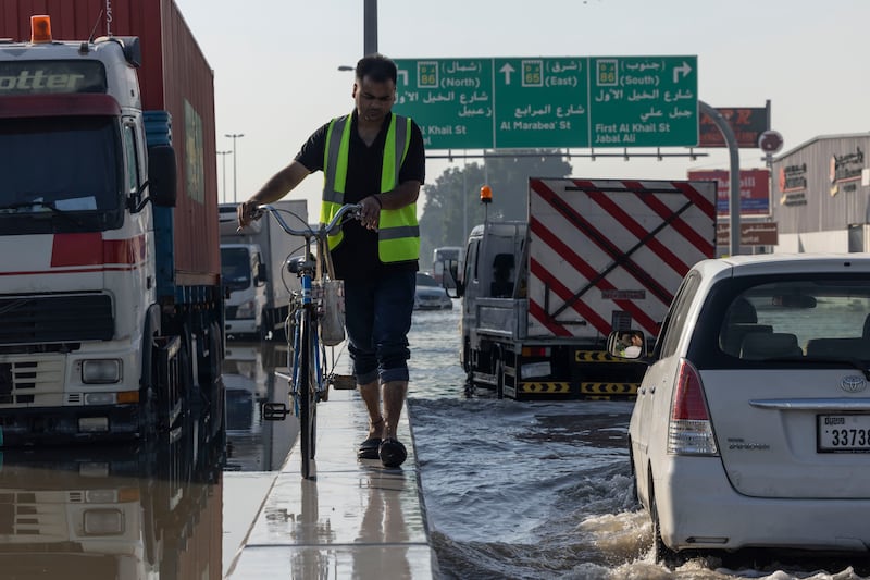 Dubai's Roads and Transport Authority said delays were expected as work continues to clear roads of excess water. 
Antonie Robertson / The National