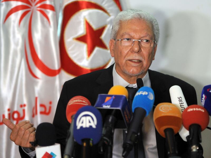 General Secretary of the Nidaa Tounes party Taieb Baccouche will negotiate with other parties to form a coalition government in Tunisia. Photo: Fethi Belaid / AFP