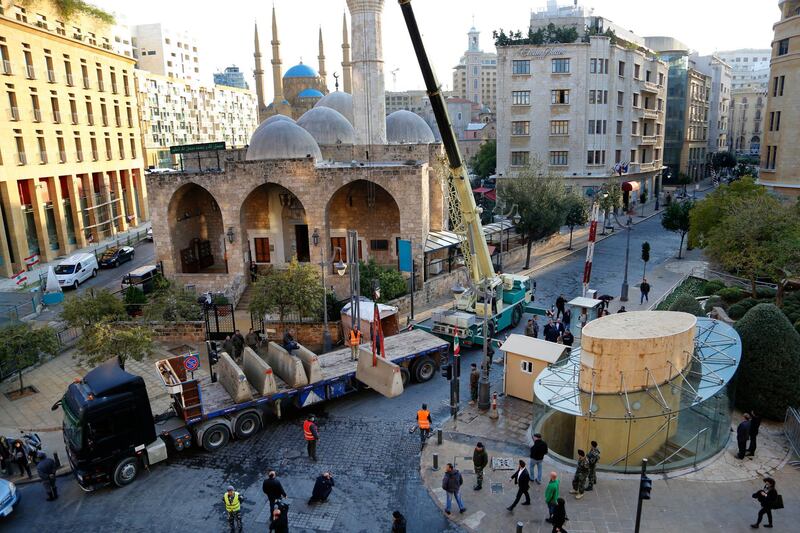 Many shops and businesses in Beirut's showpiece Place d'Etoile quarter were forced to shut down. Husein Malla / AP Photo