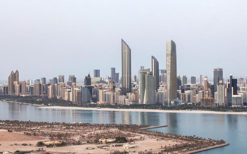 Abu Dhabi, United Arab Emirates. May 24, 2015///

Abu Dhabi skyline, view from Fairmont construction site near Marina Mall, for stock. Abu Dhabi, United Arab Emirates. The  Burj Mohammed Bin Rashid Tower is the tall pointed tower on the left. Mona Al Marzooqi/ The National 

Section: National  *** Local Caption ***  150524-MM-Fairmont-ADskyline-007.JPG