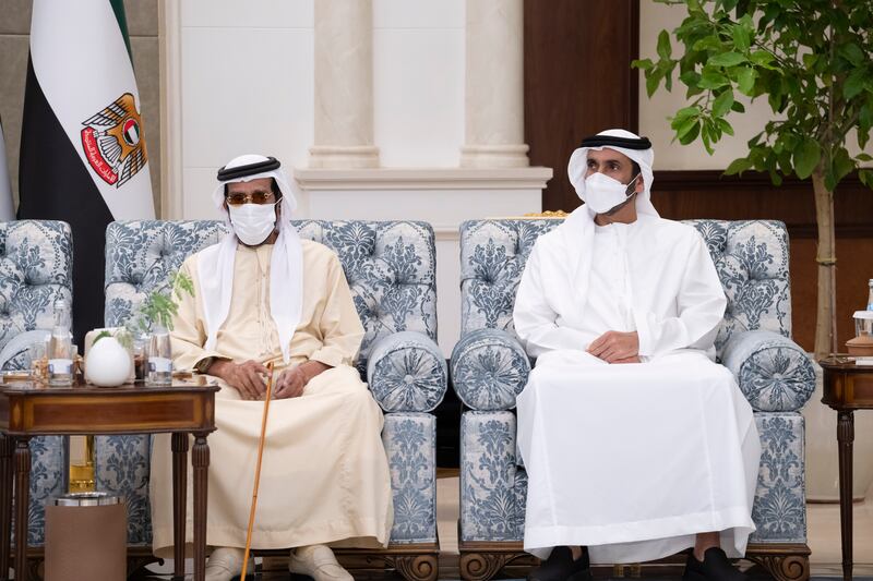 Sheikh Tahnoun bin Mohamed, Ruler's Representative in Al Ain Region, and Sheikh Saeed bin Zayed, Abu Dhabi Ruler's Representative.
