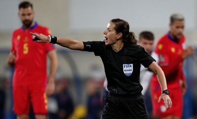 Kateryna Monzul, from Ukraine, was the first women to referee a senior England men’s match. EPA