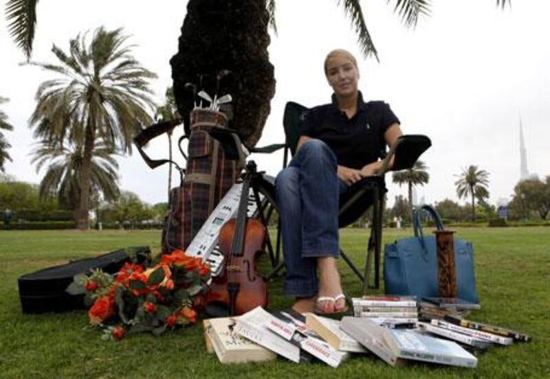 Melanie Beese with some of the items sold at the Dubai Flea Market at Safa Park.