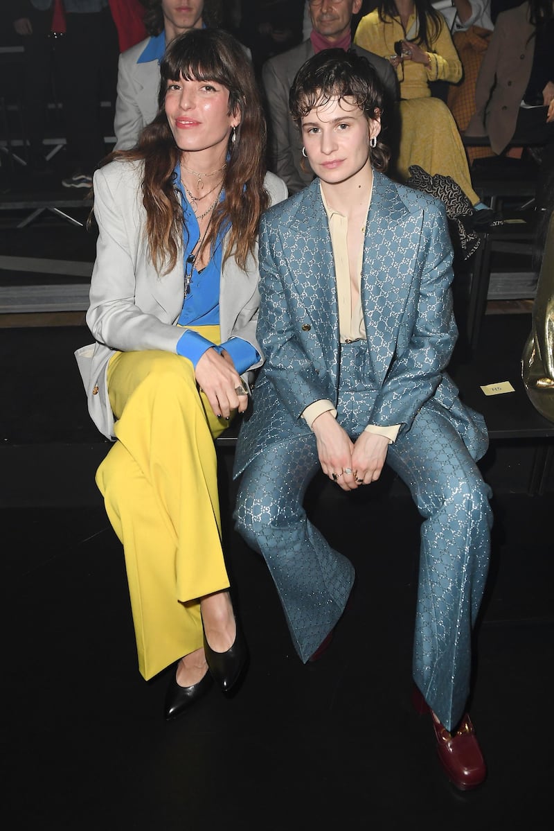 Lou Doillon and Christine and the Queens are seen on the Gucci front row during Milan Fashion Week on February 19, 2020. Getty Images