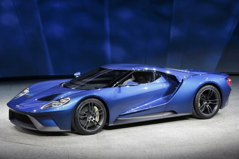 The Ford GT is set to hit the street next year to commemorate the 50th anniversary of Ford’s 1-2-3 win at the 24 Hours of LeMans. Above, the car on display at the North American International Auto Show in Detroit. Mark Blinch / Reuters