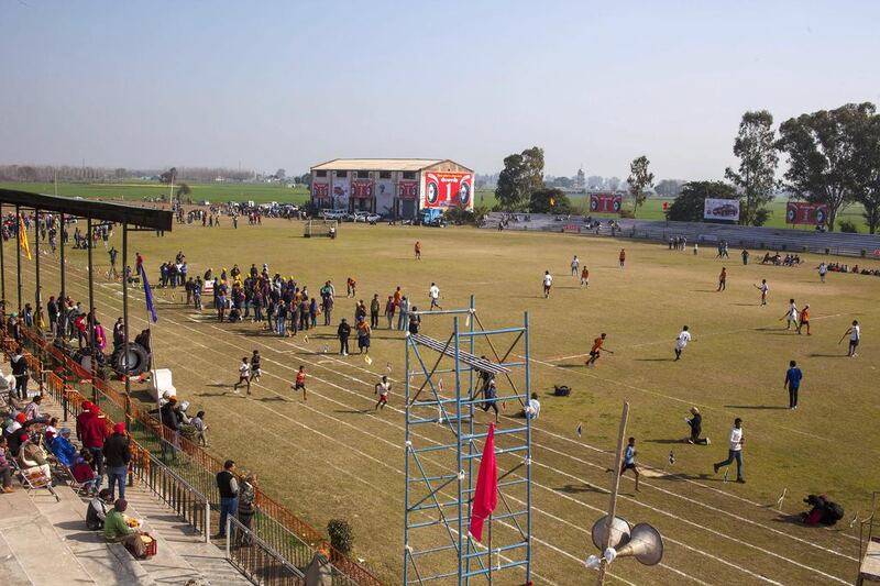 An Aerial view of the venue of the Kila Raipur Sports Festival 2015.