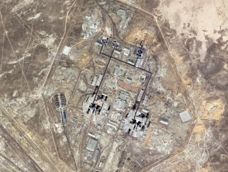 A picture of the  Baikonur  Cosmodrome, captured from space by the Emirati-built KhalifaSat. Courtesy Dubai Media Office