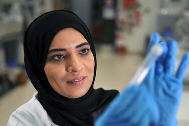 Dr Habiba Alsafar, director of Khalifa University Centre for Biotechnology, says women are helping each other to succeed in their chosen fields. Delores Johnson / The National    