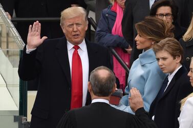 In this file photo taken on January 20, 2017, Donald Trump is sworn in as the 45th US president. AFP
