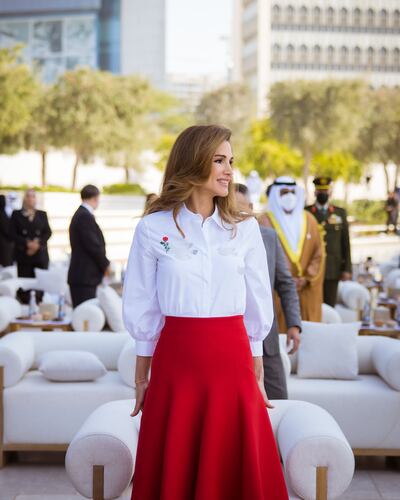 Queen Rania received the Zayed Award for Human Fraternity in Abu Dhabi on February 26, 2022. Photo: Instagram / Queen Rania