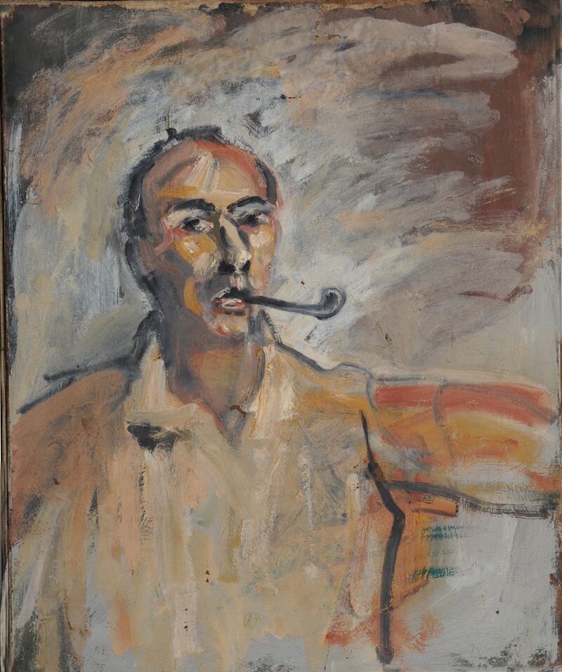 'Autoportrait' by Moroccan artist Hassan El Galaoui, circa 1960. Private collection of the Artist