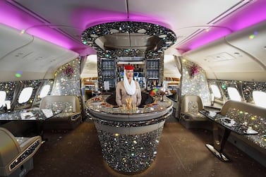 The Emirates mock-up of a diamond encrusted on board lounge. Courtesy Emirates