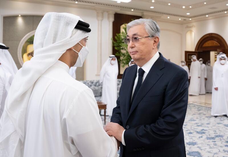 Kassym-Jomart Tokayev offers condolences to Sheikh Mansour bin Zayed, Deputy Prime Minister and Minister of Presidential Affairs.