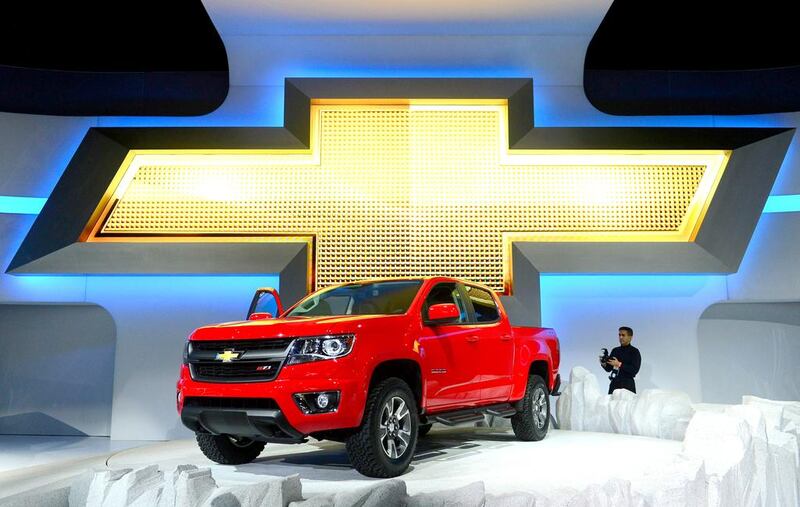 The Chevrolet Colorado z71 offroad truck at the LA Auto Show. AFP PHOTO/Frederic BROWN


