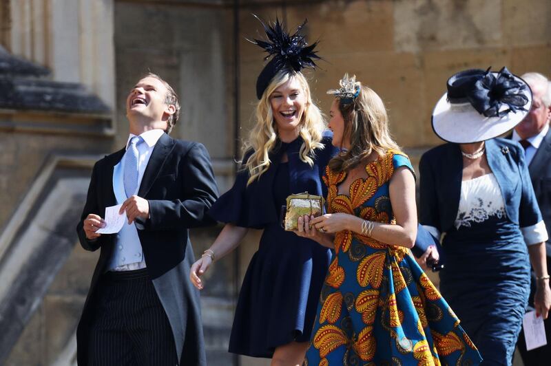 Chelsy Davy arrives at the wedding of Prince Harry to Meghan Markle at St George's Chapel, Windsor Castle in Windsor. Chris Jackson / Getty Images