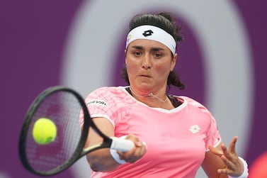 Ons Jabeur takes on Katerina Siniakova in the third match on Centre Court during Day 1 of the Dubai Duty Free Tennis Championships. Getty Images
