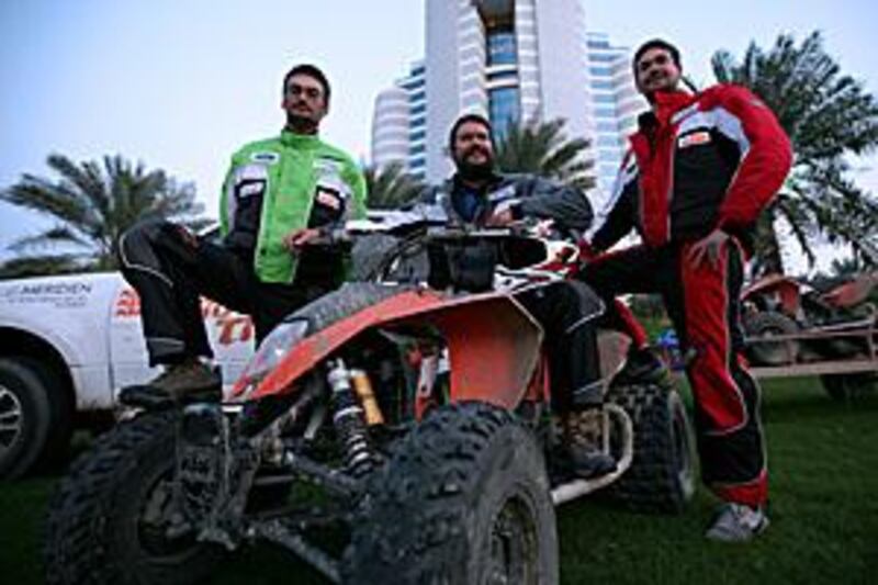Andrea, Paolo and Marco Rossetti eventually arrived in Fujairah after enduring tough conditions in the desert.