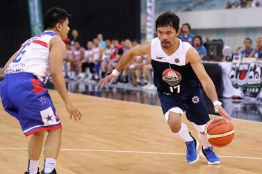 Manny Pacquiao during the MPBL All Star game at Hamdan Sports Complex, Dubai. Chris Whiteoak / The National