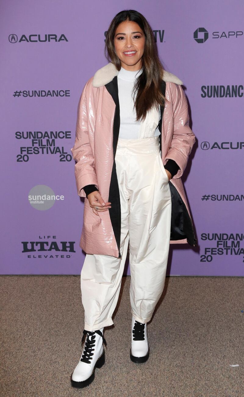 US actress Gina Rodriguez arrives for the premier of the film 'Kajillionaire' at the 2020 Sundance Film Festival.  EPA