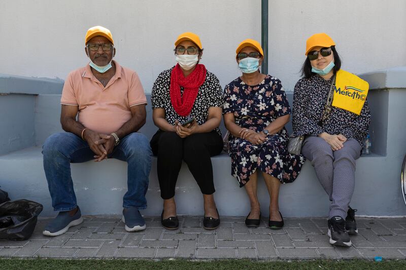 A group of cancer patients with their relatives at an awareness drive in Dubai