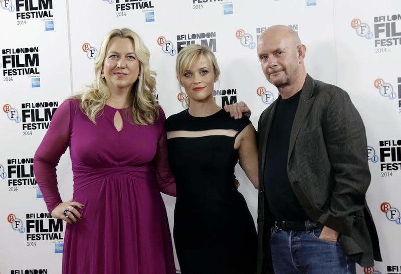 Author Cheryl Strayed, actress Reese Witherspoon, and screenwriter Nick Hornby at a photo call for the film Wild, during the BFI London Film Festival in London, Monday, October 13, 2014. AP  