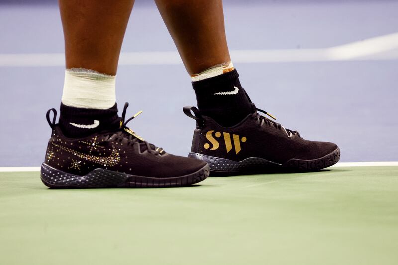 Serena Williams shoes bearing her initials. Reuters