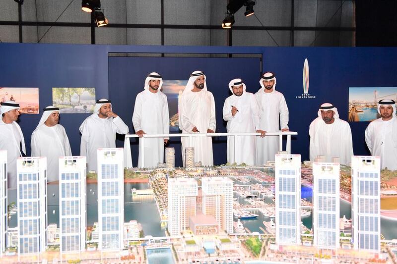 A model of the Dubai Harbour project at its launch. Courtesy Dubai Government Media Office