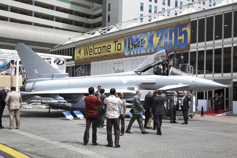 The Eurofighter Typhoon attracted crowds at the International Defence Exhibition & Conference. Silvia Razgova / The National