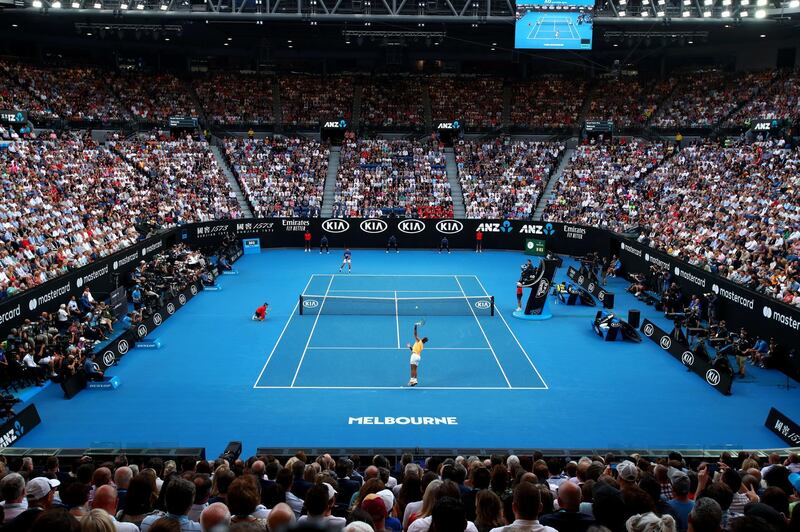 General view inside Rod Laver Arena during the Men's Singles Final. Getty Images