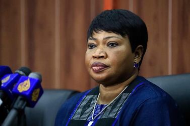 Fatou Bensouda, International Criminal Court chief prosecutor, speaks during a presser at the Ministry of Justice in the Sudanese capital Khartoum on June 2, 2021. AFP