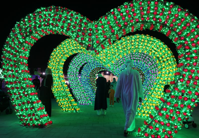 A light display at the cultural event at Al Wathba