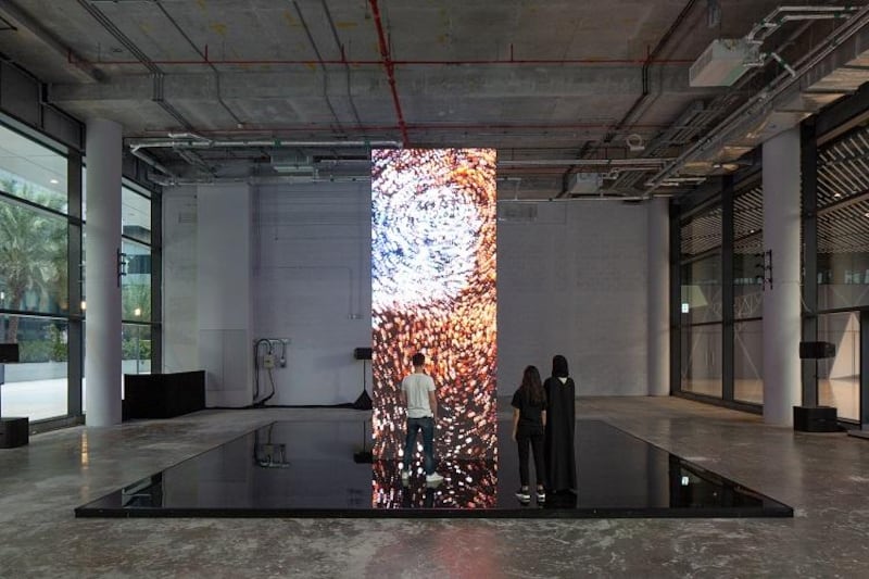 Digital information is represented on four LED panels comprised of three billion pixels. Courtesy ICD Brookfield Place