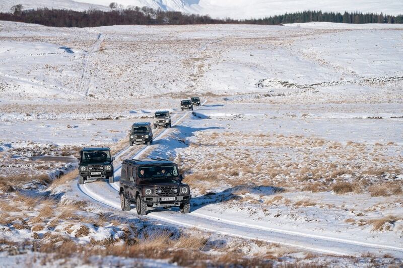 The Grenadier convoy tackling the snow