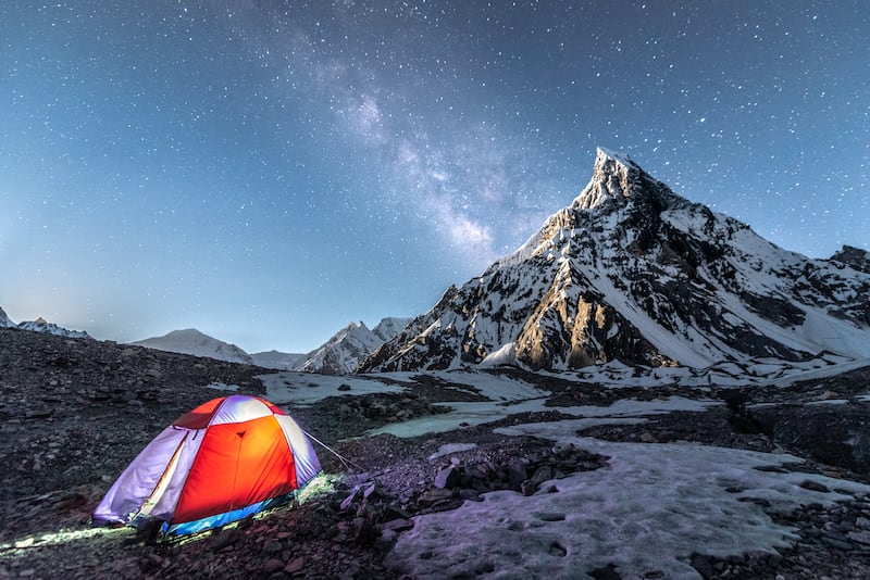 The milky way over Concordia camp, on the way to K2 base camp in Pakistan. Photo: Getty
