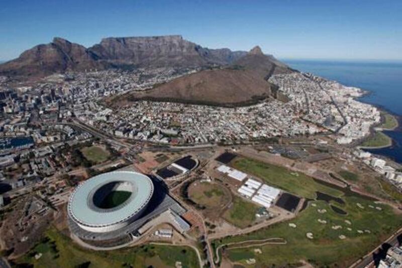 Green Point Stadium, bottom left, and the city of Cape Town, South Africa. Our columnist asked South Africans if they thought hosting the World Cup had changed their country, and the answer was a resolute 'No'.