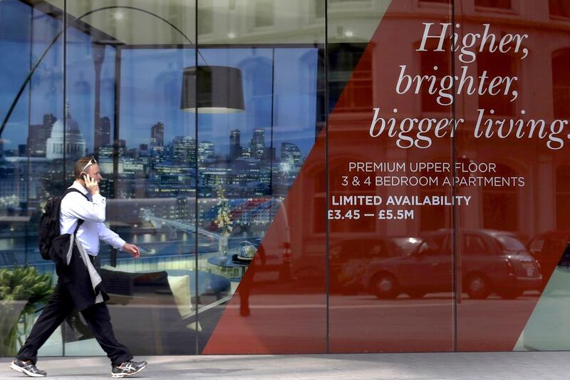 A new property development advertising apartments for £5.5 million in central London in 2014. This year, new taxes and the Brexit vote have forced sellers to lower asking prices. Luke MacGregor / Reuters 