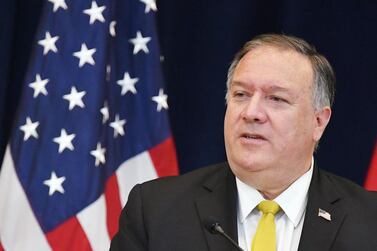 US Secretary of State Mike Pompeo speaks during a press conference at the State Department in Washington. AFP