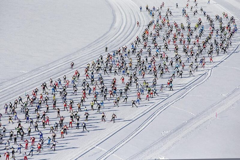 The Engadin Skimarathon takes place on the second Sunday of March every year. Nicola Pitaro / AP / Keystone / March 9, 2014