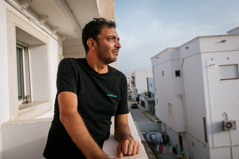 "We need big ideas. And today political parties don't have them, and Kais Saied doesn't have them." Yassine Ayari at home shortly after being released from prison on September 22. Erin Clare Brown / The National